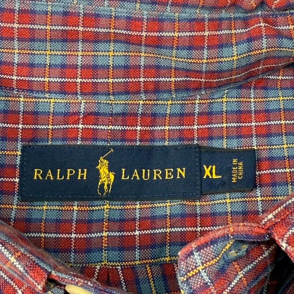 Polo Ralph Lauren Plaid Button Down Men's Shirt Long Sleeve Classic Fit Size XL